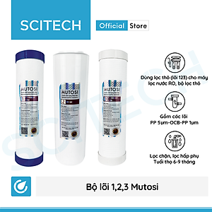 Bộ lõi 123 by Scitech (Lõi PP5-OCB-PP1 dùng thay thế máy lọc nước Mutosi) - Hàng chính hãng