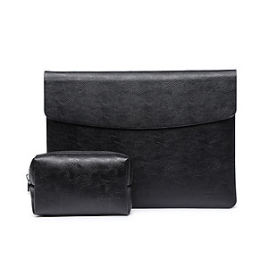 Bao da túi da cặp chống sốc, chống nước dành cho máy tính laptop, surface kèm ví đựng sạc chuột - Hàng chính hãng