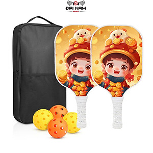 Vợt Pickleball Trẻ Em Sợi Carbon Cao Cấp Đại Nam Sport + Kèm Túi Chống Sốc Và 4 Bóng