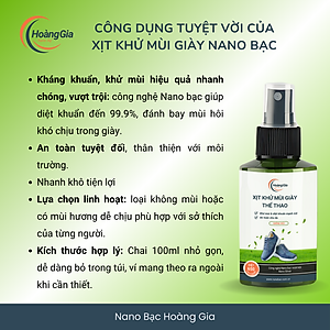 Xịt Khử Mùi Giày Thể Thao Nano Bạc Hoàng Gia 100ml - Khử khuẩn giày nam nữ, khử mùi hiệu quả.