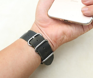 Dây đồng hồ NATO (dây Zulu) da sáp Xanh Rêu Handmade