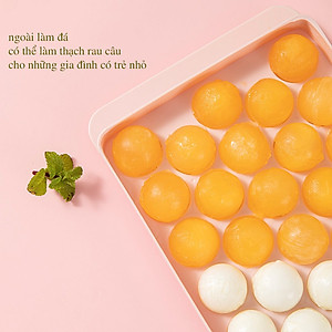Khay Làm Đá Bằng Nhựa 33 Viên Tròn Cao Cấp, Khuôn Làm Thạch Thông Minh Có Nắp Đậy - Chính hãng MINIIN (Giao màu ngẫu nhiên)