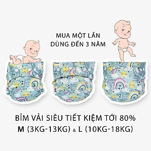 Bỉm Vải Cho Bé, Quần Tã Vải Cao Cấp Goodmama Chống Tràn Chống Hăm Cho Bé Size M,L