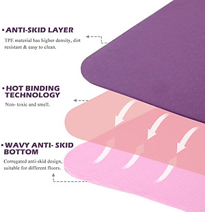 THẢM TẬP YOGA, GYM 2 LỚP CAO CẤP CHỐNG TRƯỢT + TÚI ĐỰNG THẢM TẬP YOGA + DÂY BUỘC CHUYÊN DỤNG - CHÍNH HÃNG DODODIOS