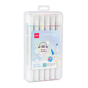 Hộp Bút 12 Màu Deli Sketch Marker - Phiên Bản Sơn Tùng M-TP Giới Hạn - Deli C185-12