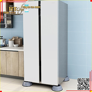 Bộ 04 chân đế cao su chống rung máy giặt - HT SYS - Đế chống rung máy giặt - Đế chống ồn máy giặt, máy sấy,tủ lạnh, bàn ghế + Sét 3 móc dính dán tường vàng tài lộc HT SYS