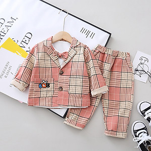 Bộ vest 3 chi tiết bé trai công tử nhỏ, chất thô dày dặn, phom dáng đẹp, kèm nơ xinh xắn, diện sinh nhật, sự kiện | MB26