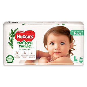 Combo 3 gói tã dán Huggies Nature Made size L54 miếng Vaca Baby House