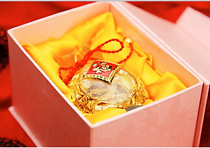 Túi vàng lá Thần Tài phong thủy sung túc tài lộc trang trí  - Hàng chính hãng