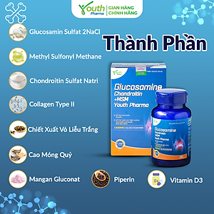Glucosamine Chondroitin + MSM Youth Pharma Hỗ Trợ Xương Khớp - Hộp 30 Viên