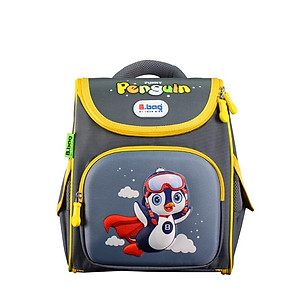 Balo chống gù B.bag Genius Box F2 Penguin màu Xám dành cho bé học sinh tiểu học từ 6 đến 11 tuổi B-12-105