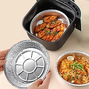 COMBO 20 Đĩa Giấy Bạc Lót Nồi Chiên Không Dầu, Khay Bạc Nướng Thực Phẩm 22cm