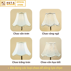 Đèn Ngủ Để Bàn Thép HUTA CD1 Sang Trọng Cổ Điển, Decor Trang Trí Phòng Ngủ, Khách Sạn, Điều Chỉnh Độ Sáng, Bóng Led Sáng Vàng Tiết Kiệm Điện