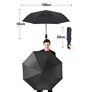 Ô Dù Chống Tia UV Chống Nắng Che Mưa Và Thanh Đỡ Bằng Hợp Kim Nhôm - Gấp Gọn Dễ Dàng- Hàng Chính Hãng MINIIN