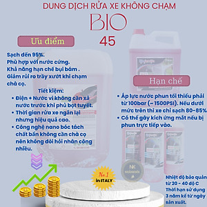 Bio 45 - 5 lít tặng kèm bình phun bọt tuyết 2 lít - Dung dịch rửa xe không chạm - Nước rửa xe bọt tuyết - Ekokemika