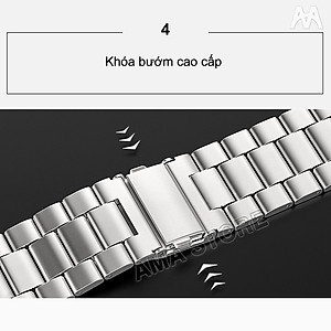 Dây đeo Đồng hồ nam nữ Khóa bướm Chất liệu Thép không gỉ size 22mm Phù hợp cho Đồng hồ AMA H10 và các Đồng hồ khác có cùng Kích thước Hàng nhập khẩu