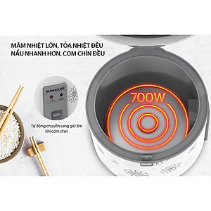 Nồi cơm nắp gài Sunhouse SHD8603 1.8 Lít - Hàng chính hãng