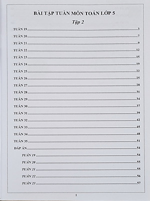 Combo Sách - Bài tập tuần Toán 5 tập 1 + 2