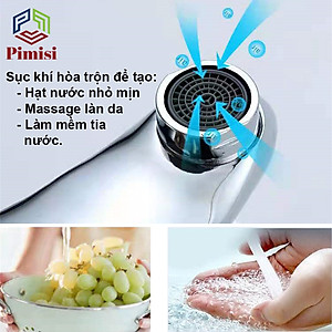 Vòi chậu rửa mặt nóng lạnh Pimisi cho chậu lavabo 1 lỗ bằng đồng thau - mạ crom, niken sáng bóng dùng trong nhà tắm - điều chỉnh nước bằng gật gù nóng lạnh gắn trên bồn chậu rửa mặt treo tường - bàn đá - mặt trên chậu rửa | Hàng chính hãng