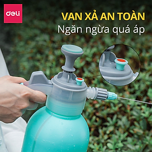 Bình Xịt Tưới Cây Deli 2 Lít, 2 Vòi Dài / Ngắn Tiện Dụng, Phun Sương Tưới Cây Cảnh, Làm Vườn, Chất Liệu An Toàn DL581020