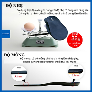  Lót giày ZAMST WALK - Footcraft cushioned for WALK hỗ trợ đi bộ