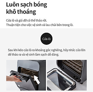 Lò nướng chân không kết hợp chức năng hấp Lock&Lock EJF693GRY Steam Air Fryer Oven (12.5 Lít) - Hàng chính hãng