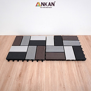 Vỉ Nhựa Lót Sàn Cao Cấp Thương Hiệu ANKAN Bốn Màu Đan Xen, Vỉ Gỗ Nhựa Ngoài Trời, Vỉ Nhựa Lót Sàn Ban Công, Lót Sàn Nhà, Trang Trí Sân Vườn, Lót Sàn Nhà Tắm, Trang Trí Hồ Bơi, Tiệm Spa, (1 vỉ)
