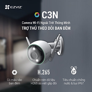 Combo Camera Wi-fi EZVIZ C3N 2MP Ngoài Trời, Có Màu, Kèm Thẻ Nhớ  32GB/64GB - Hàng Chính Hãng