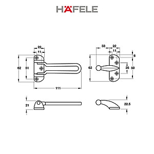 Chốt Cửa An Toàn DIY Hafele - 489.15.018 (Hàng chính hãng)