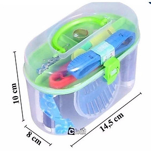 Hộp Kim Chỉ May Vá 2 Tầng – Có Kéo, Chỉ Màu, Kim, Khuy, Thước, Xỏ Kim,