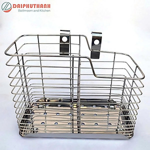 Ống Đũa Khay Đựng Đũa Muỗng Thìa Inox Treo Tường Hoặc Gắn Kệ Chén - Nhiều mẫu hình vuông, tròn, mặt táo,..
