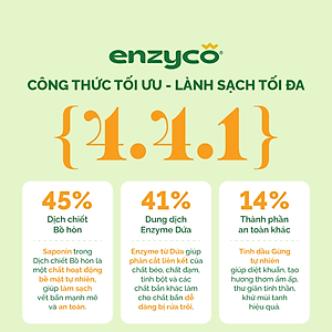 Nước rửa chén bát sinh học ENZYCO 465ml - Chiết xuất Bồ hòn và Enzyme Dứa