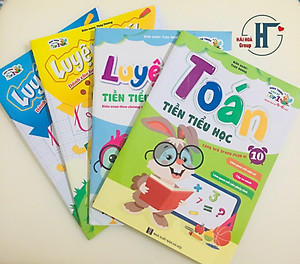 Sách- Combo 4 cuốn sách: Luyện viết 1, Luyện viết 2, Toán, Luyện đọc Tiền Tiểu Học (Hành trang cho bé vào lớp 1)