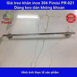 Giá treo khăn tắm dán tường Pimisi inox 304 dùng để treo quần áo - vắt khăn trong nhà vệ sinh - phụ kiện - đồ dùng gia đình dán bằng keo không khoan | hàng chính hãng