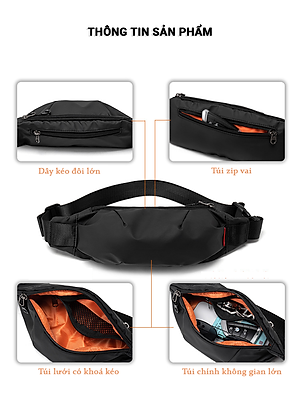 Túi Đeo Ngực Nam Thời Trang Teement, Chống Thấm Nước, Chống Xước, Chất Liệu Vải Oxford Cao Cấp, Thích Hợp Đi Chơi, Du Lịch - Hàng Chính Hãng
