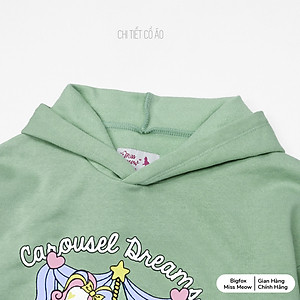 Áo nỉ bé gái Bigfox Miss Meow size đại, áo nỉ bông cho bé gái thu đông ấm áp hình in xinh xắn size trẻ em 3,4…10,11 tuổi