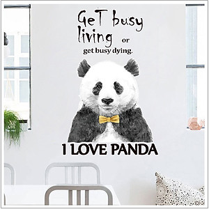 Decal dán tường I love Panda và thông điệp ý nghĩa AmyShop DKN101 (70 x 80 cm)