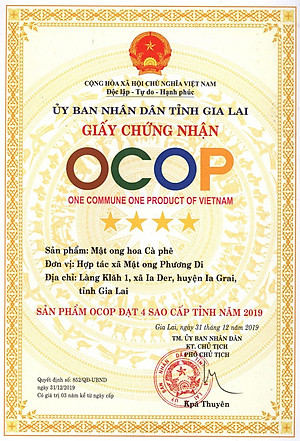 Mật ong Hoa Cà Phê Phương Di (500ml), nguyên chất 100% , đặc sản tây nguyên, sản xuất hoàn toàn tự nhiên, không phụ gia, chất bảo quản
