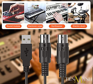 Dây Cáp Midi USB-A DOREMiDi MTU10 Cable Cao Cấp Cho Đàn Piano, Organ, Keyboard MTU-10 Hàng Chính Hãng - Kèm Móng Gẩy DreamMaker