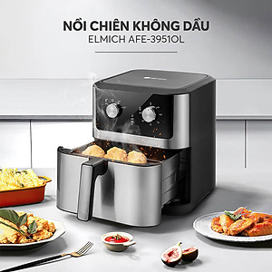 Nồi chiên không dầu Elmich 8.3L AFE-3951OL, công suất lớn 1800W – 2150W, làm chín thức ăn nhanh, chất liệu chống dính cao cấp, an toàn cho sức khỏe - Hàng chính hãng