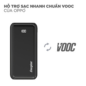 Sạc dự phòng Energizer 20.000 mAh/3.7V Li-Polymer - UE20011PQ - Hàng chính hãng - Đen