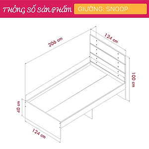 Giường đơn cho bé kiểu dáng nhỏ gọn SMLIFE Snoop