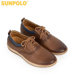 Giày nam Da bò Buộc dây SUNPOLO SPH424 (Xanh navy, Nâu)