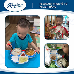 Set khay ăn dặm cho bé bằng Inox và Nhựa cao cấp Royalcare phù hợp ăn BLW, ăn dặm kiểu Nhật và ăn dặm truyền thống 