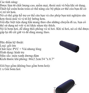 GỐI ÔM BƠM HƠI ĐA NĂNG, TIỆN DỤNG GỐI BƠM HƠI DU LỊCH XẾP GỌN ĐA NĂNG TIỆN LỢI (TẶNG KÈM BƠM TAY)
