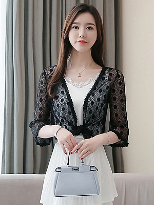 [CHẤT LƯỢNG LOẠI 1] Áo khoác nữ, áo khoác ren tà ngắn 13 cao cấp, thoáng mát, sang trọng C130