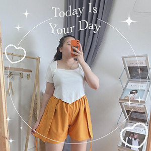 Quần short nữ bigsize chất vải mango bảng lưng chun có độ co giản thoai mái Q9