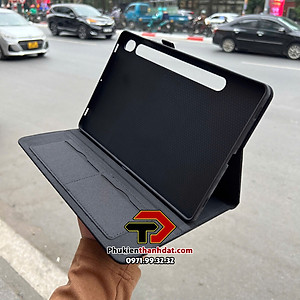 Bao da vải chống sốc cho Samsung Galaxy Tab S10+ Plus, Tab S9+ Plus, Tab S9 FE+ Plus, Tab S9, Tab S8, Tab S7 có 2 ngăn đựng thẻ tiện dụng - Hàng chính hãng