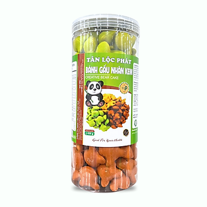 BÁNH GẤU NHÂN KEM 3 MÀU MÓN NGON TUỔI THƠ - HŨ 420G
