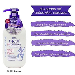 Sữa Dưỡng Thể Hatomugi Chống Nắng Hatomugi SPF31 PA+++ 250g Ban Đêm 250g~400g Body Milk chiết xuất từ hạt ý dĩ duy trì độ ẩm cho da và dưỡng da trắng sáng hiệu quả